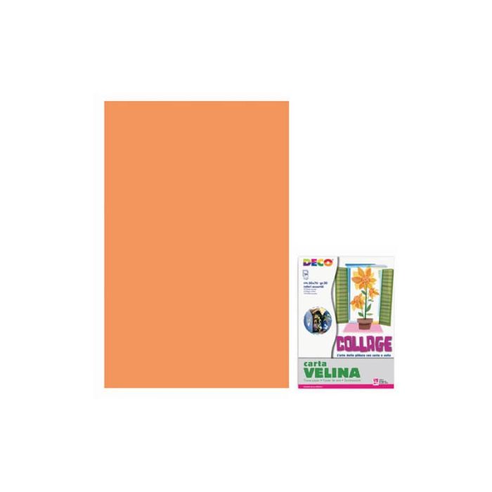 Carta velina 50x76 cm - busta 24 fogli - 20 g/m² Deco arancio 05312 main product photo