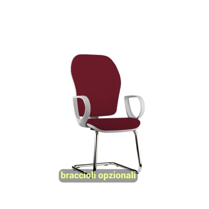 Sedia operativa interlocutore su slitta Unisit Hubble Grafix HUHUSGR rivest. ignifugo bordeaux - HUHUSGR/ID main product photo