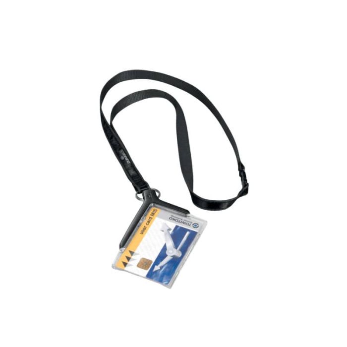 Portabadge Durable DELUXE 54x85 mm con cordoncino trasparente Conf. 10 pezzi - 820758 main product photo