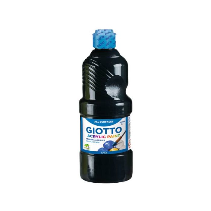 Tempera a base acrilica GIOTTO Acrylic Paint flacone 500 ml nero 53372400 main product photo