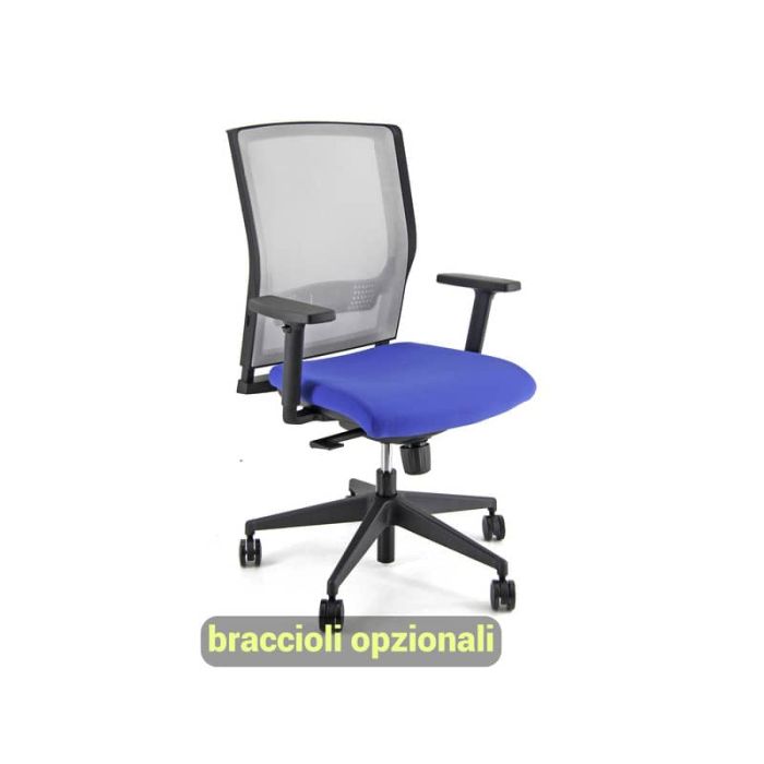 Sedia operativa girevole Unisit X Ray X2 schienale in rete grigio - rivestimento fili di luce blu - X2/F11 main product photo