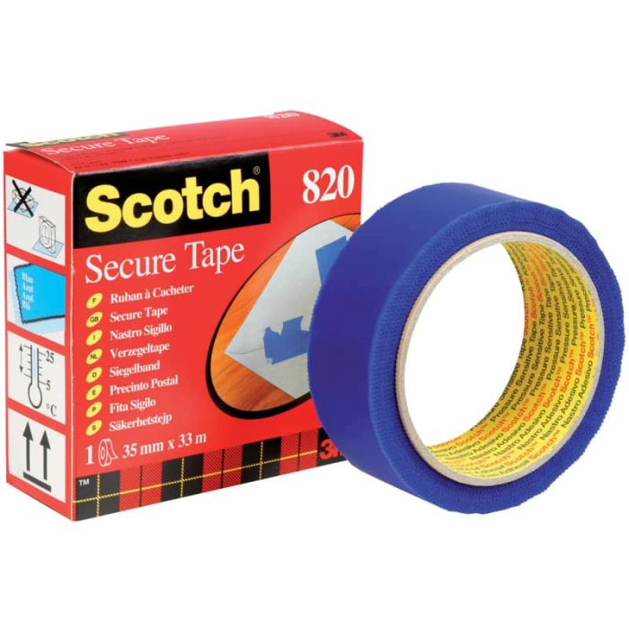 Nastro adesivo antieffrazione Scotch 35 mm x 33 m blu 820 main product photo