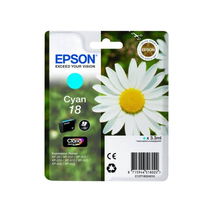 Cartuccia inkjet Margherite 18 Epson ciano C13T18024012 main product photo