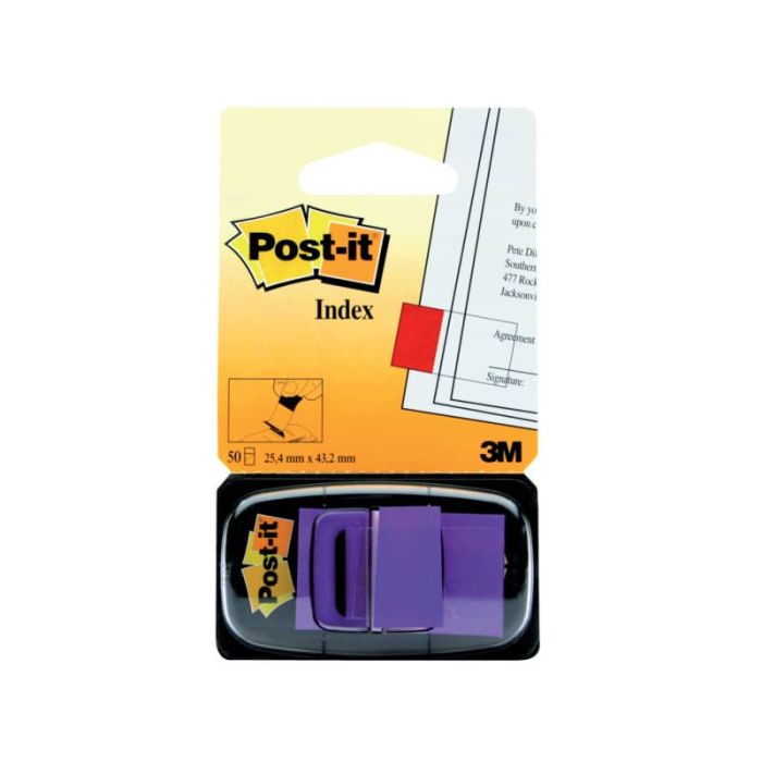 Segnapagina removibili Post-it Index Medium con dispenser lilla 50 segnapagina - 680-8 main product photo