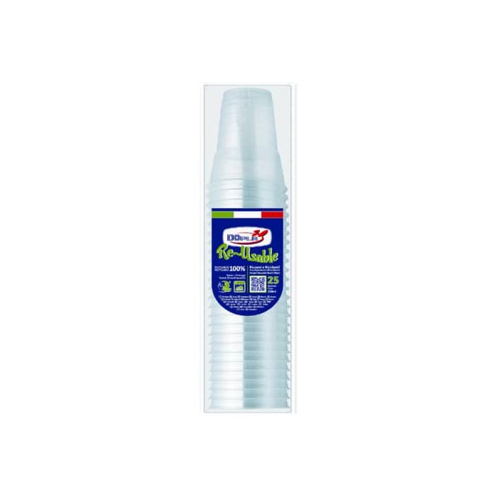 Bicchieri bianco in polistirene 25 pz Dopla 250 ml (200 L) 22633 main product photo
