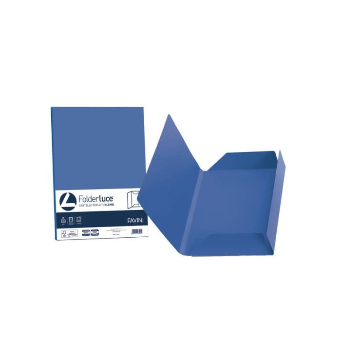 Cartellina 3 lembi Favini FOLDER 3L Luce&Acqua 200 g/m² 24,5x34,5cm blu prussia 62 conf.25 - A50K434 main product photo