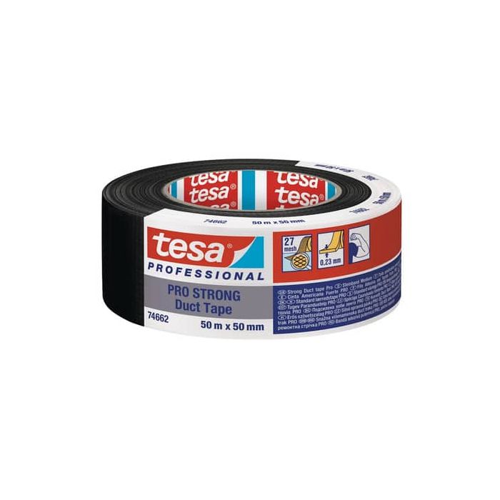 Nastro isolante tesa Pro-Strong in tessuto plastificato 50 mm x 50 m nero 74662-00002-01 main product photo