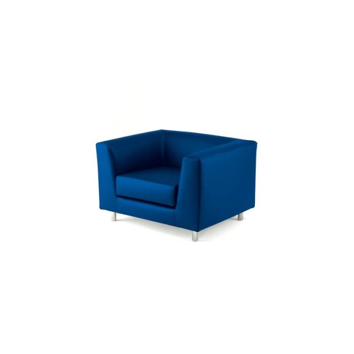 Divano attesa a 1 posto Unisit Quad QD1 schienale fisso - rivestimento tessuto fili di luce blu - QD1/F11 main product photo