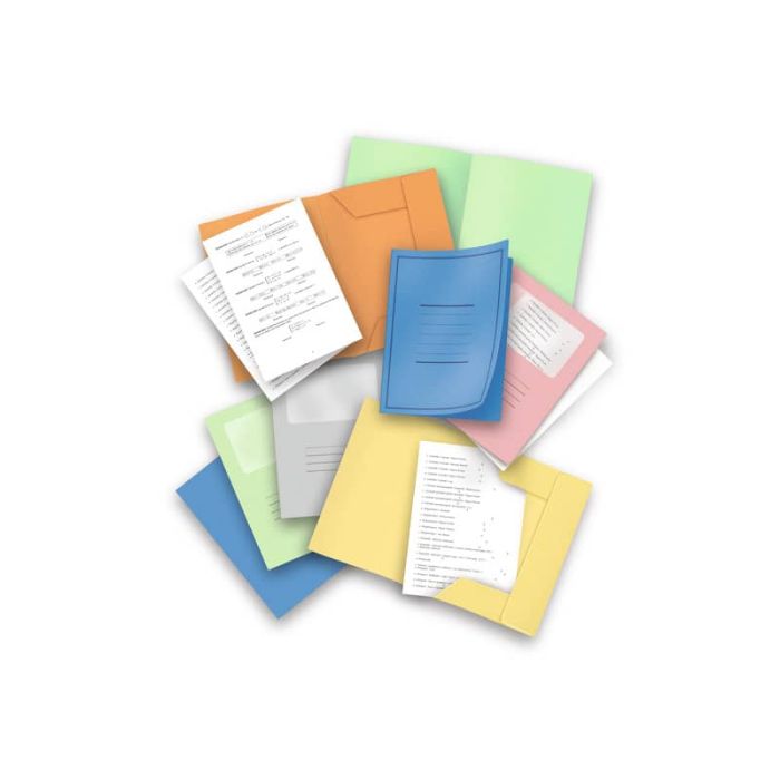 Cartelline a 3 lembi Pigna Eco 180 g/mq 24,5x33 cm senza stampa arancio conf. 50 pezzi - 0221802AR main product photo