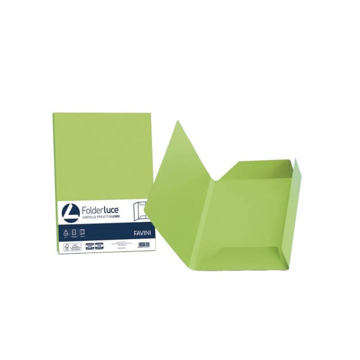 Cartellina 3 lembi Favini FOLDER 3L Luce&Acqua 200 g/m² 24,5x34,5cm pistacchio 54 conf.25 - A50M434 main product photo