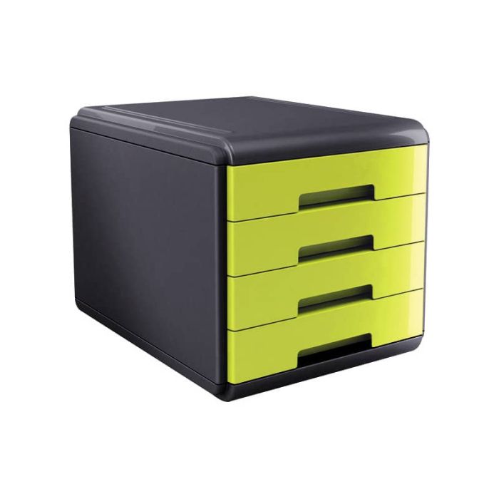 Cassettiera 4 cassetti ARDA Mydesk polistirolo e materiale infrangibile grigio/verde - 18P4PV main product photo