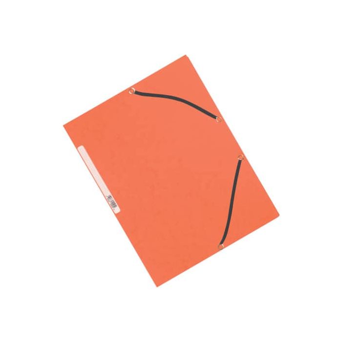 Cartellina a 3 lembi con elastico Q-Connect 24,3x32 cm cartoncino manilla 375 g/m² arancio - KF02170 main product photo
