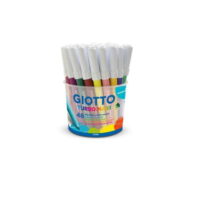 Pennarelli GIOTTO Turbo Maxi punta grossa in fibra 5 mm assortiti barattolo da 48 - 521400 main product photo