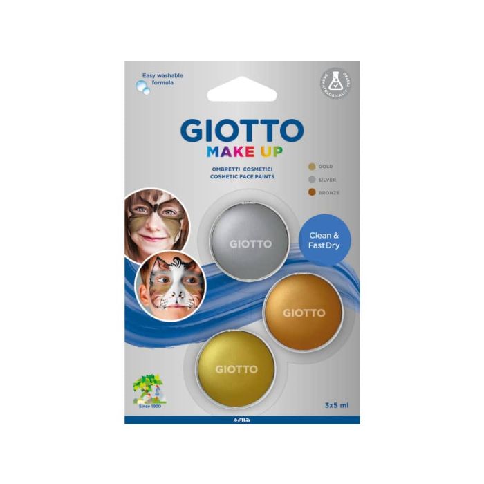 Tris ombretti cosmetici GIOTTO Make Up oro, argento, bronzo conf. 3 pezzi 475400 main product photo