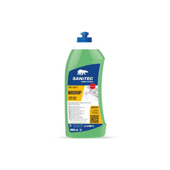 Detergente liquido al profumo di limone verde Washup Sanitec 1000 ml 1242-S main product photo