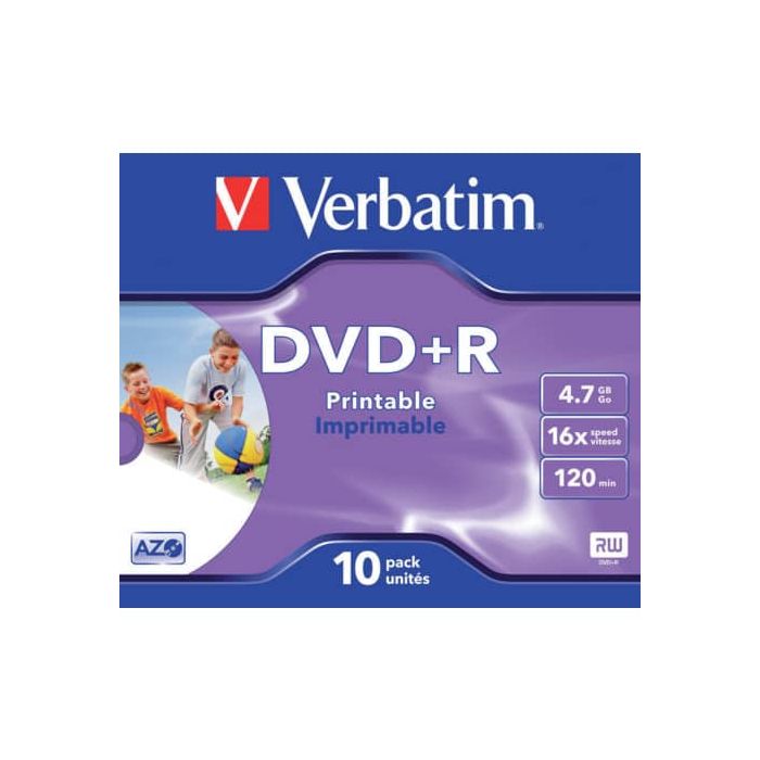 DVD+R Verbatim Jewel case 4,7 GB - Velocità 16x conf. da 10 - 43508 main product photo
