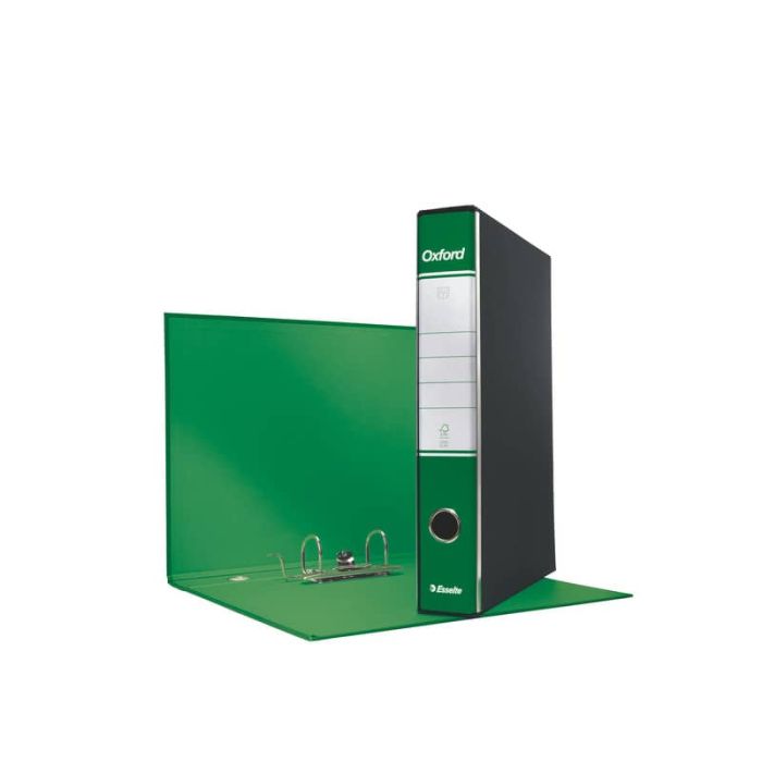 Registratore con custodia Esselte G84 Oxford protocollo 29,5x35cm - dorso 5 cm verde - 390784180 main product photo