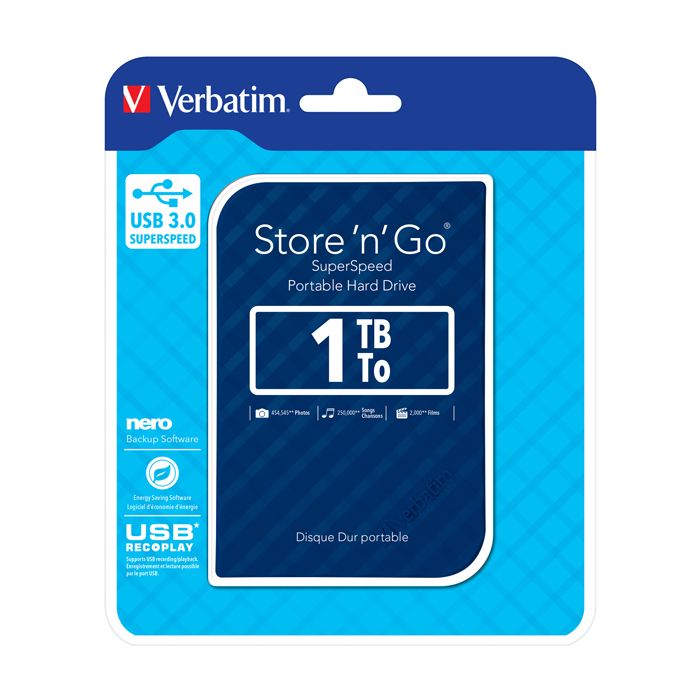 Hard Disk Esterno Verbatim Store 'n' Go USB 3.0 1 TB blu - 53200 main product photo