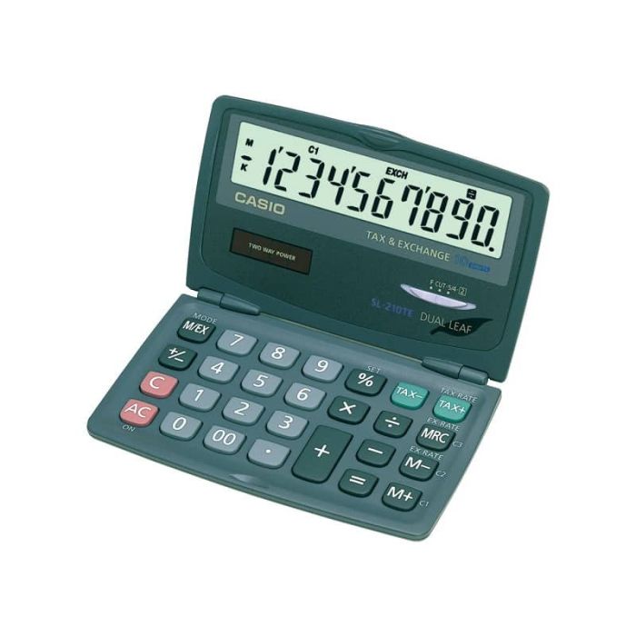 Calcolatrici scientifiche CASIO tascabile 10 cifre - solare e batteria Blu Scuro - SL-210TE main product photo