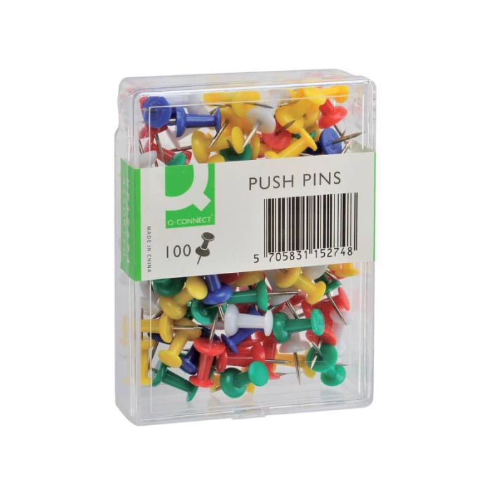 Spilli per bacheca Q-Connect colori assortiti conf. da 100 - KF15274 main product photo