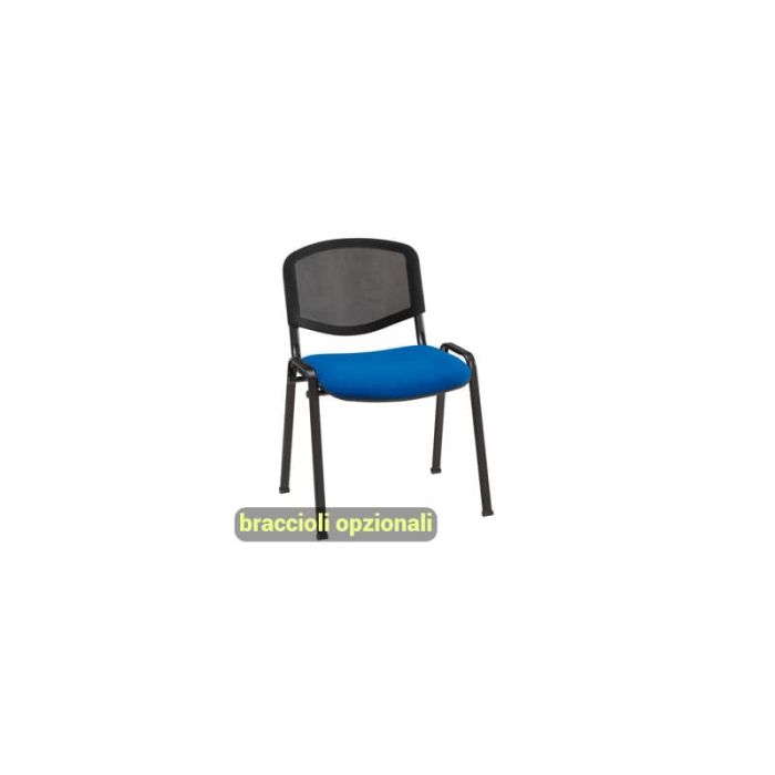 Sedia visitatore 4 gambe Unisit Dado D5N schienale in rete - rivestimento ignifugo blu - Conf. 2 pezzi - D5N/2/IB main product photo