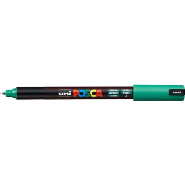 Marcatore a tempera POSCA Uni-Ball punta tonda 0,7 mm verde scuro M PC1MR V main product photo
