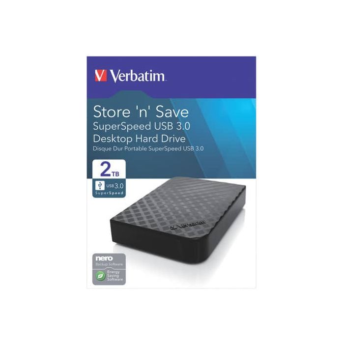 Hard Disk Esterno Verbatim Store'n ' Save 3.0 2 TB nero - 47683 main product photo