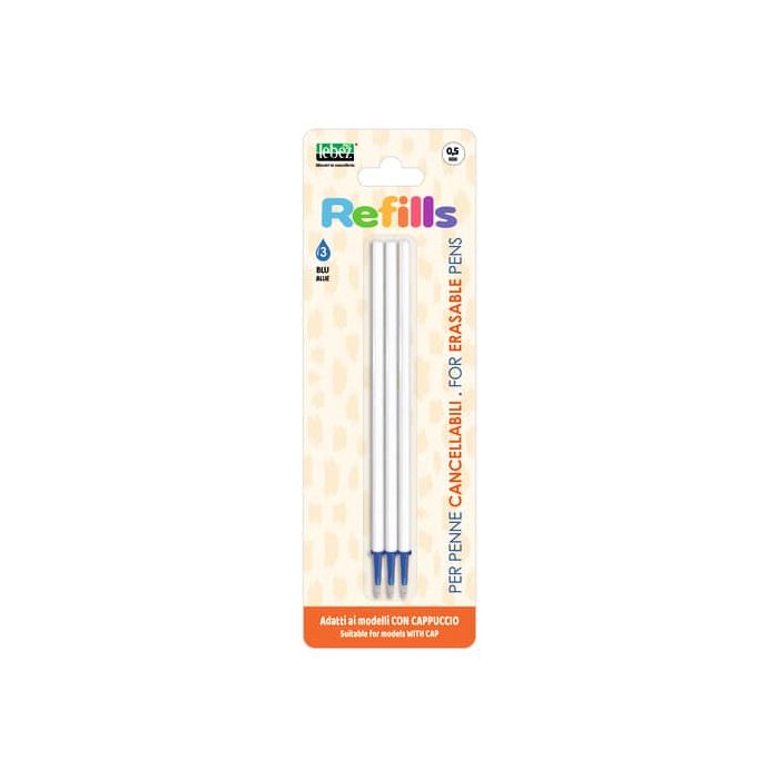 Conf. 12 blister da 3 refill inchiostro cancellabile Lebez blu per penne con cappuccio 0,5 mm - 81807 main product photo