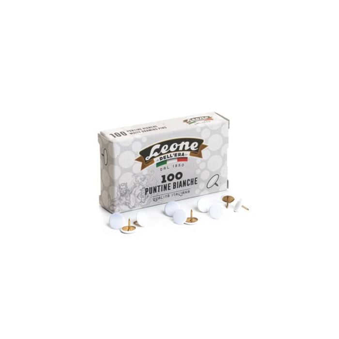 Puntine da disegno Leone Dell'Era diametro testa 9,5 mm - bianche scatola di cartone da 100 pezzi PPC1001 main product photo
