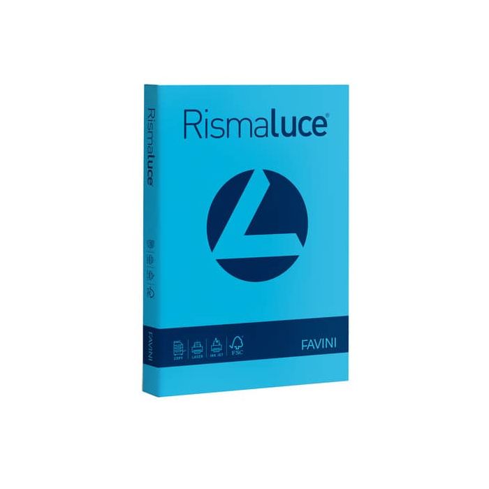 Carta colorata Favini Rismaluce colori forti 90 g/m² A4 azzurro 55 - Risma da 300 fogli - A66G304 main product photo