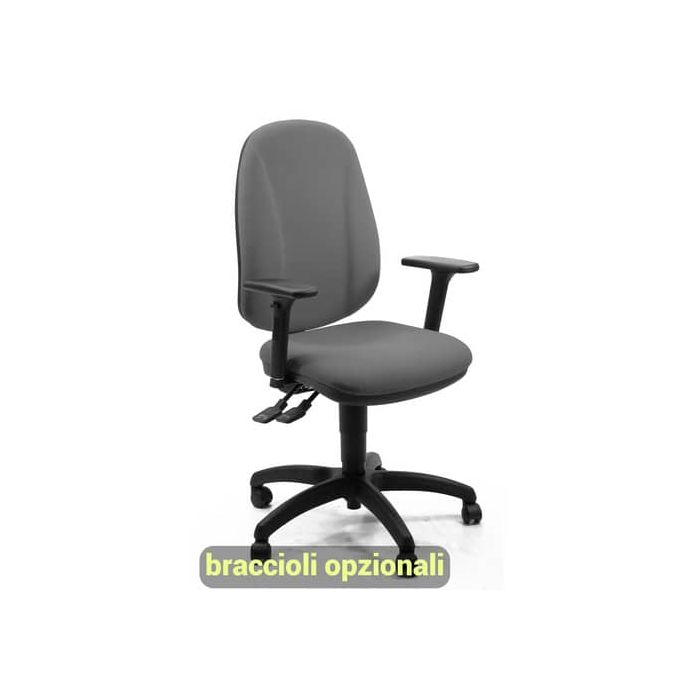Sedia operativa girevole Unisit Giano GIGI Eco Smart rivestimento PPL grigio chiaro - braccioli opzionali - GIGI/EI main product photo