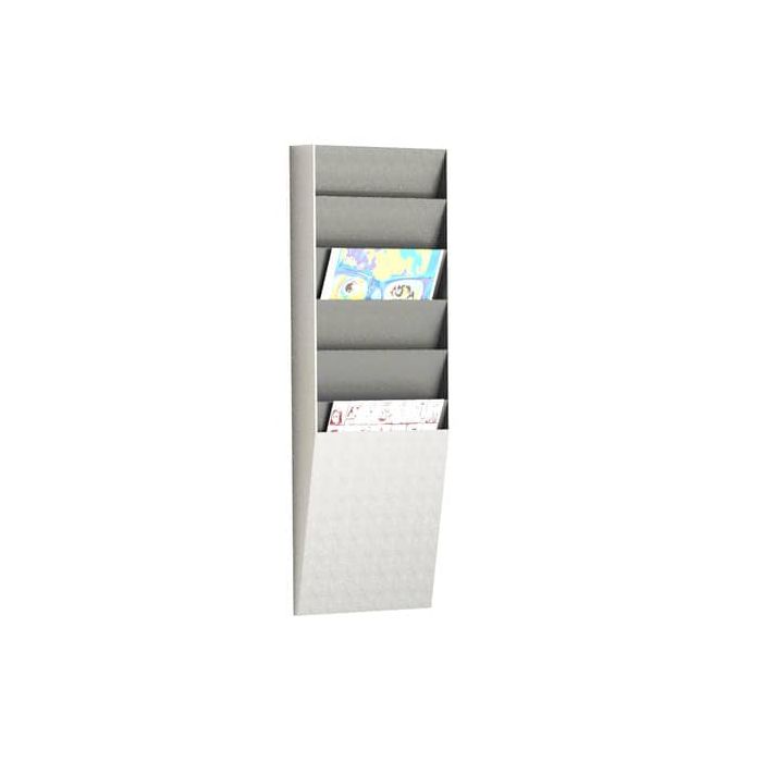 Portadocumenti e riviste a muro Paperflow 6 scomparti A4 23,6x8,3x71,2 cm grigio chiaro - K500004 main product photo
