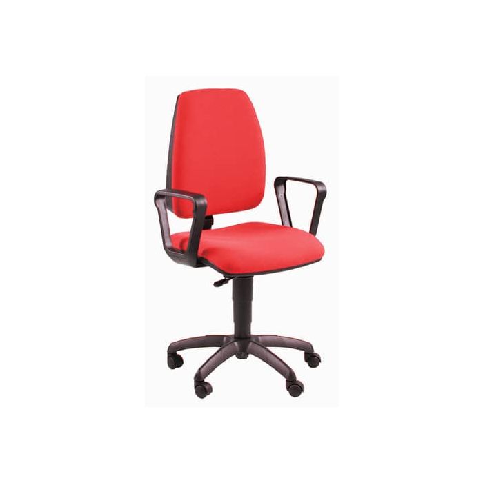 Sedia operativa girevole Unisit Jupiter JUBR Eco smart - rivestimento Eco rosso - con braccioli - JUBR/ER main product photo