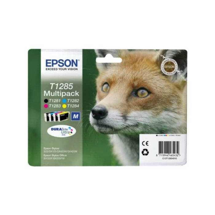 Cartucce inkjet ink pigmentato Volpe T1285 Epson n+c+m+g Conf. 4 - C13T12854012 main product photo