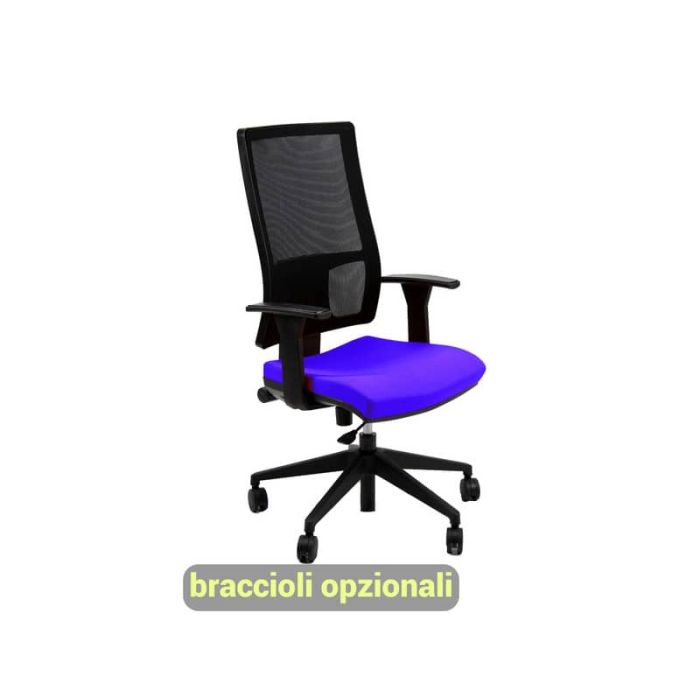 Sedia operativa girevole Unisit Nereide NDA schienele in rete - rivestimento ignifugo blu - NDA/IB main product photo