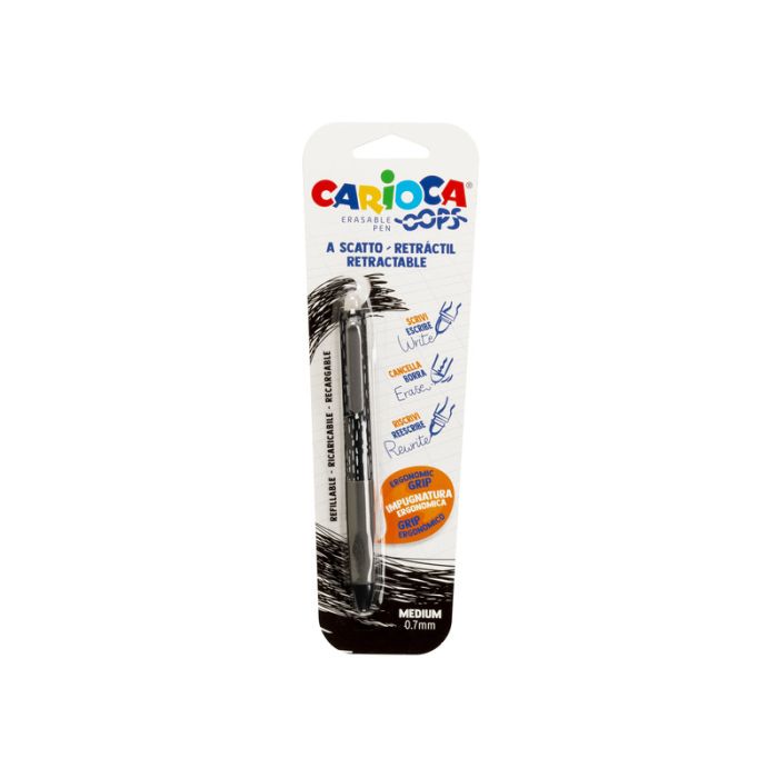 Penne a scatto cancellabili Carioca OOPS inchiostro termosensibile M 0,7 mm nero 43042/01 main product photo