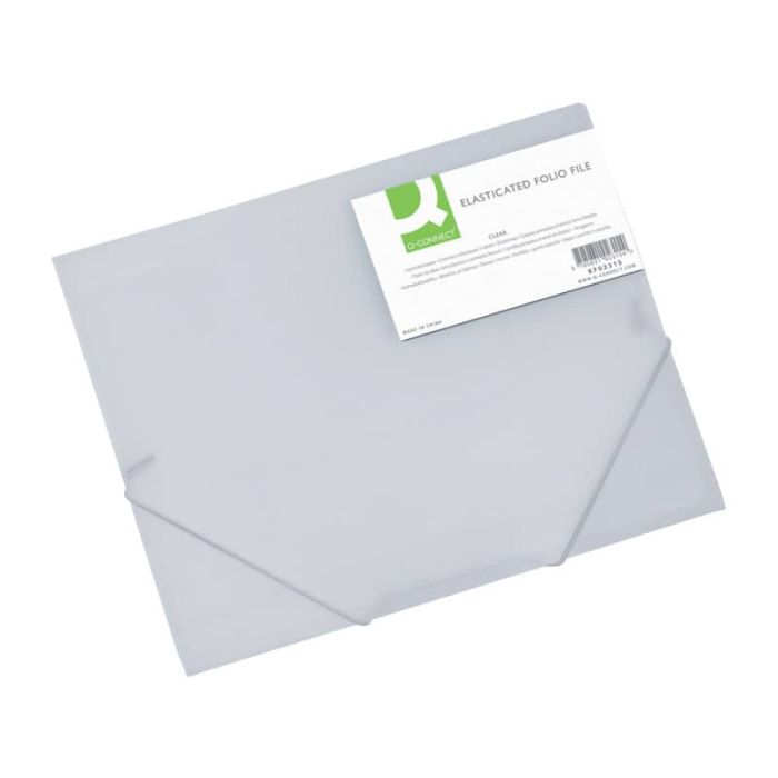 Cartellina a 3 lembi Q-Connect A4 ppl dorso 3 cm trasparente KF02315 main product photo