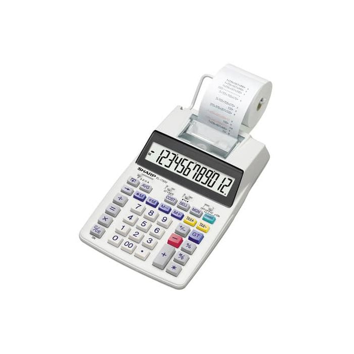Calcolatrice scrivente a doppia alimentazione SHARP EL-1750V con display LCD a 12 cifre grigio - SH-EL1750V main product photo