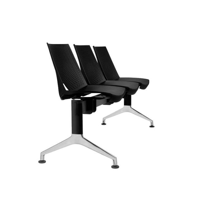 Panca 3 posti attesa Unisit Strike SK3P - schienale fisso - PPL nero SK3P/NE main product photo