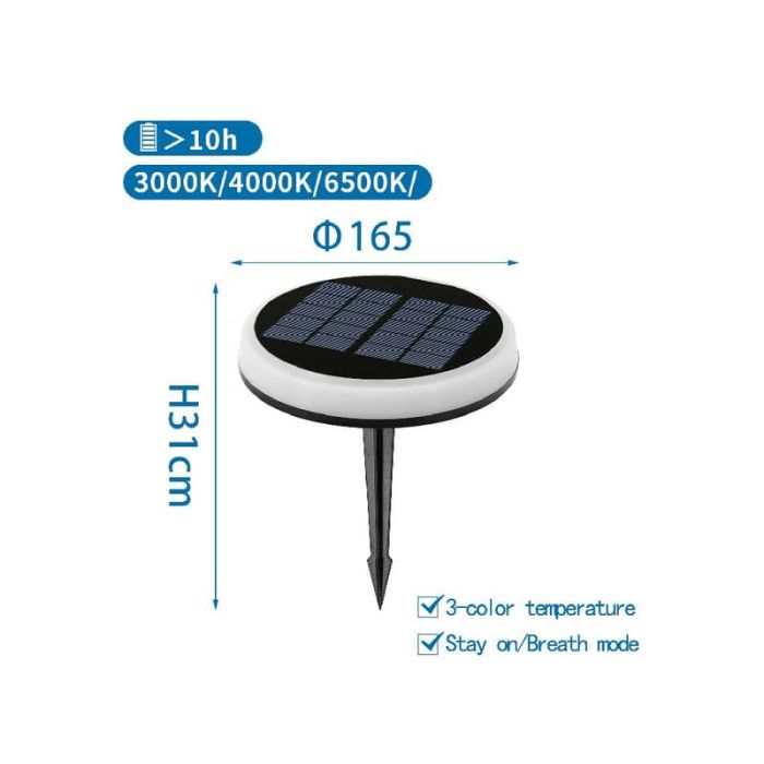 Faretto segnapassi LED da esterno con pannello solare e sensore crepuscolare Aigostar luce variabile - B10201AQ4 main product photo