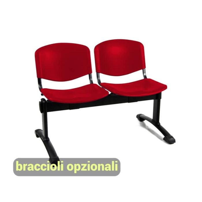 Panca 2 posti attesa Unisit Dado D5P2P - PPL rosso D5P2P/RO main product photo