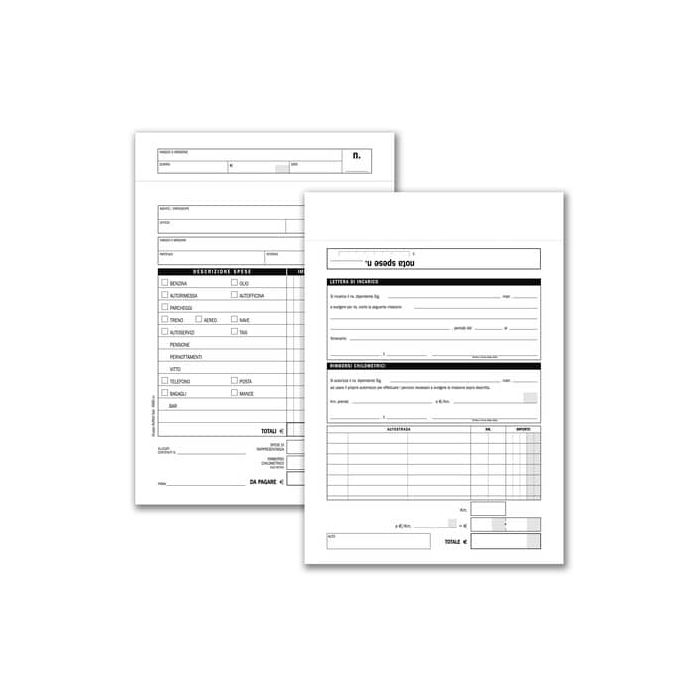 Buste-Nota spese da rimborsare Data Ufficio - 25 buste staccabili con voci prestampate - 28x15 cm DU185000000 main product photo