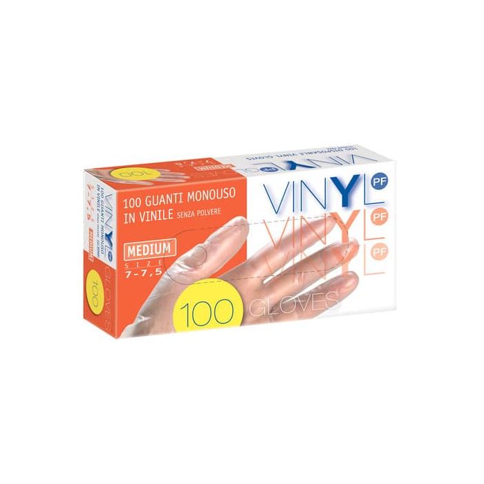 Guanti in vinile senza polvere Icoguanti M trasparenti scatola da 100 guanti - EVSP/MEDIA main product photo