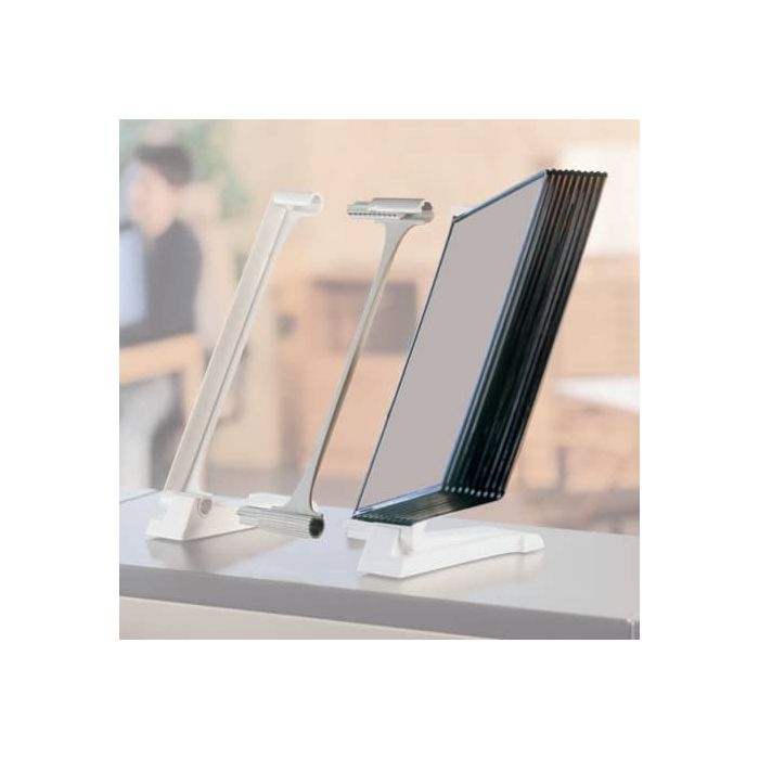 Kit leggìo Q-Connect Quickfind: modulo di estensione con base supporto grigio chiaro + 10 pannelli A4 - KF06006 main product photo
