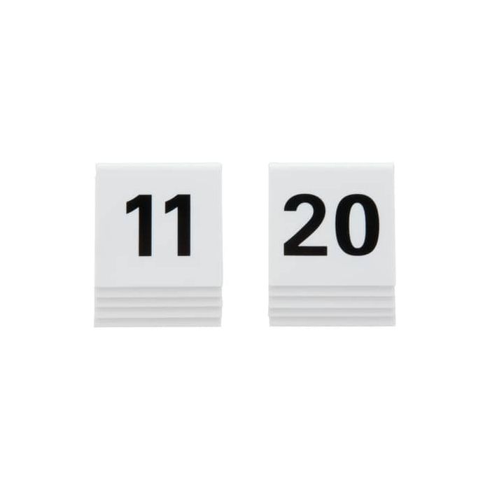Segnaposto Securit in acrilico rigido numeri da 11 a 20 bianco set da 10 pezzi - TN-11-20-WT main product photo