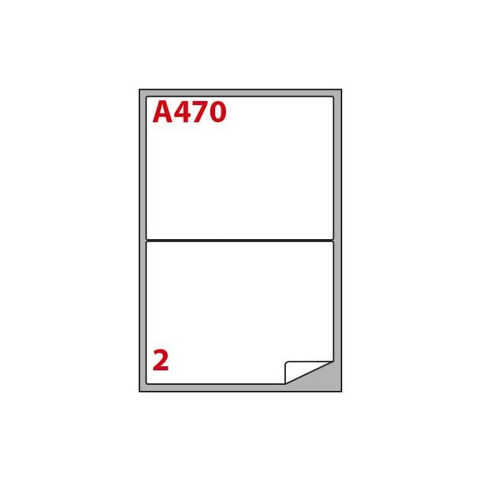 Etichette bianche Copiatabu A410 Laser/Inkjet - 2 et./foglio - conf. 100 fogli Markin 199,6x143,5 mm - X210A470 main product photo