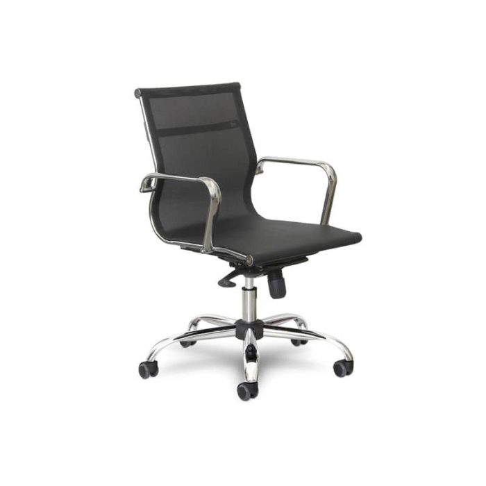 Poltrona direzionale girevole Unisit Pollux Space PXD schienale basso in rete nero - con braccioli - PXD/N main product photo