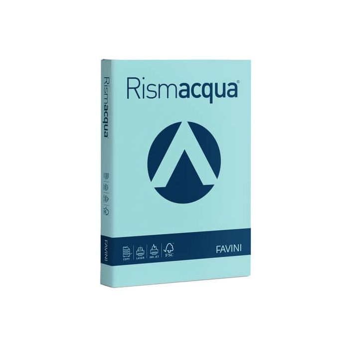 Carta colorata Favini Rismacqua colori tenui 200 g/m² A4 celeste 08 - Risma da 125 fogli - A67T104 main product photo