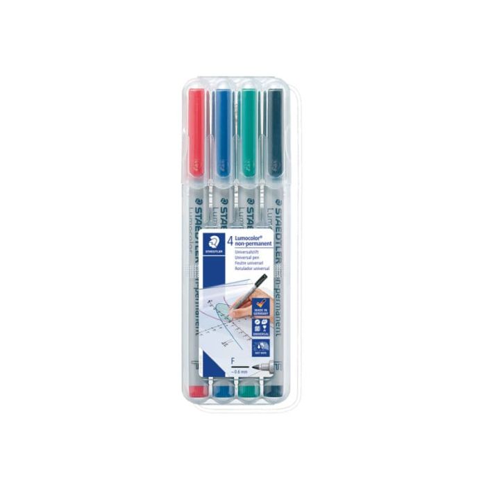 Penna a punta sintetica Staedtler Lumocolor non-permanente 316 F 0,6 mm assortiti Conf. 4 pezzi - 316 WP4 main product photo