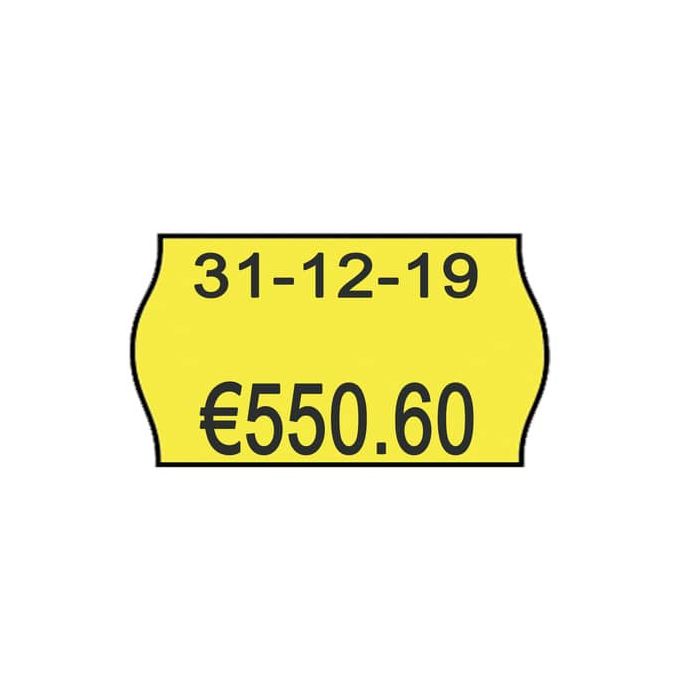 Rotolo da 1000 etichette per prezzatrice Printex sagomate 26x16 mm giallo fluo removibile conf. 10 rotoli - 2616sfr7gi main product photo